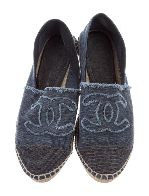 chanel shoes denim espadrilles